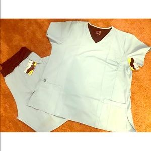 WonderWink scrub set light turquoise size 3XL New
